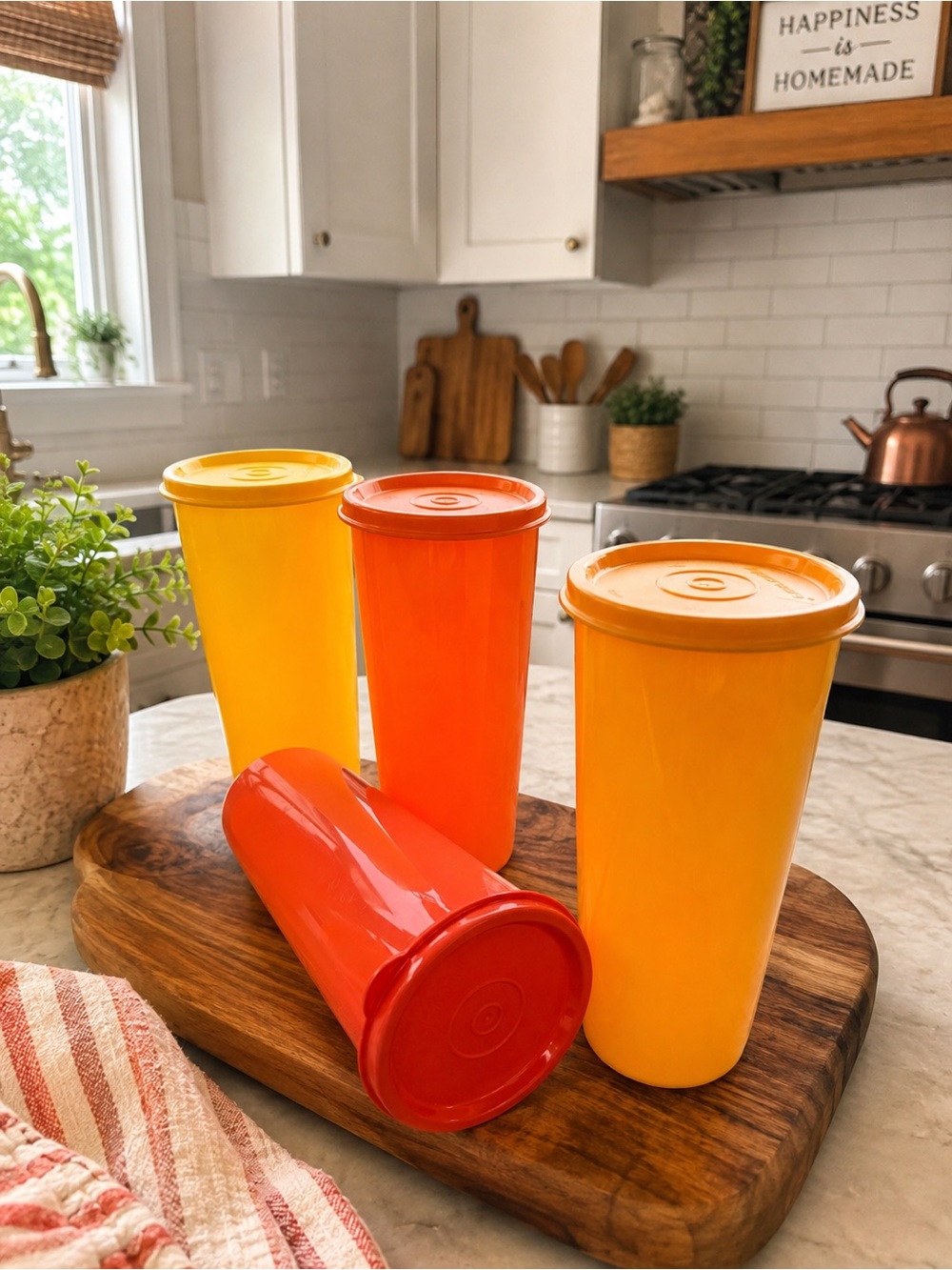 Tupperware Plastic Jumbo Tumbler Set of 4 Liquid-Tight